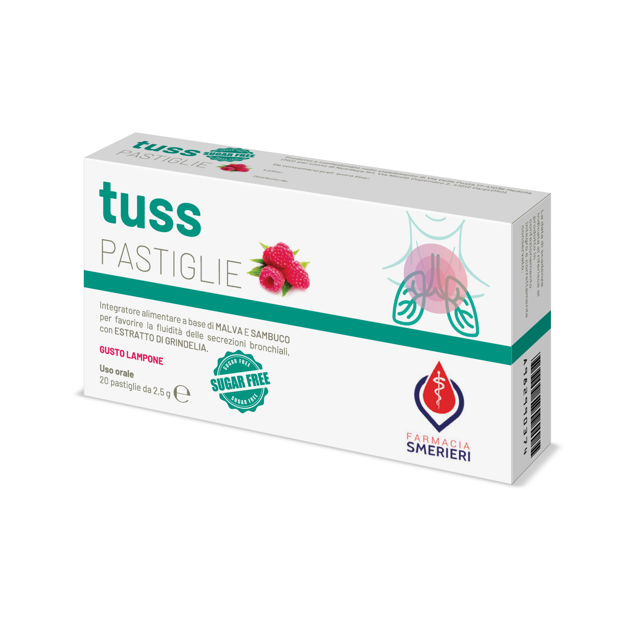 TUSS LAMPONE SENZA ZUCCHERO 20 Pastiglie