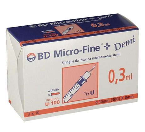 SIR INS BD DEMI 0,3ML G30 8MM