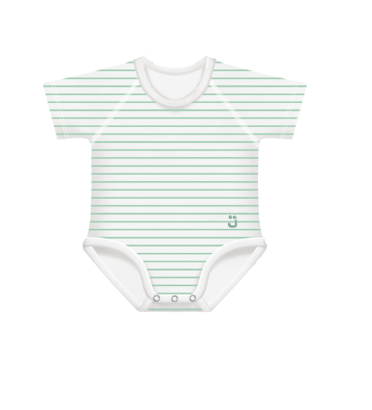 BODY 0-36 MESI BAMBOO 4 STAGIONI RIGHE VERDE