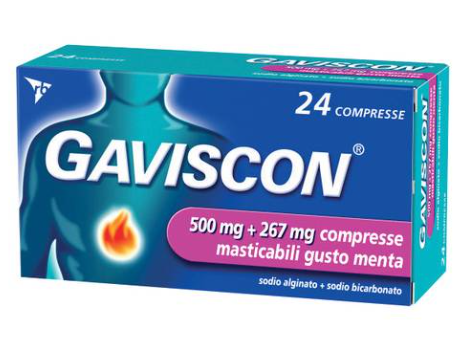 GAVISCON*24CPR MENTA 500+267MG