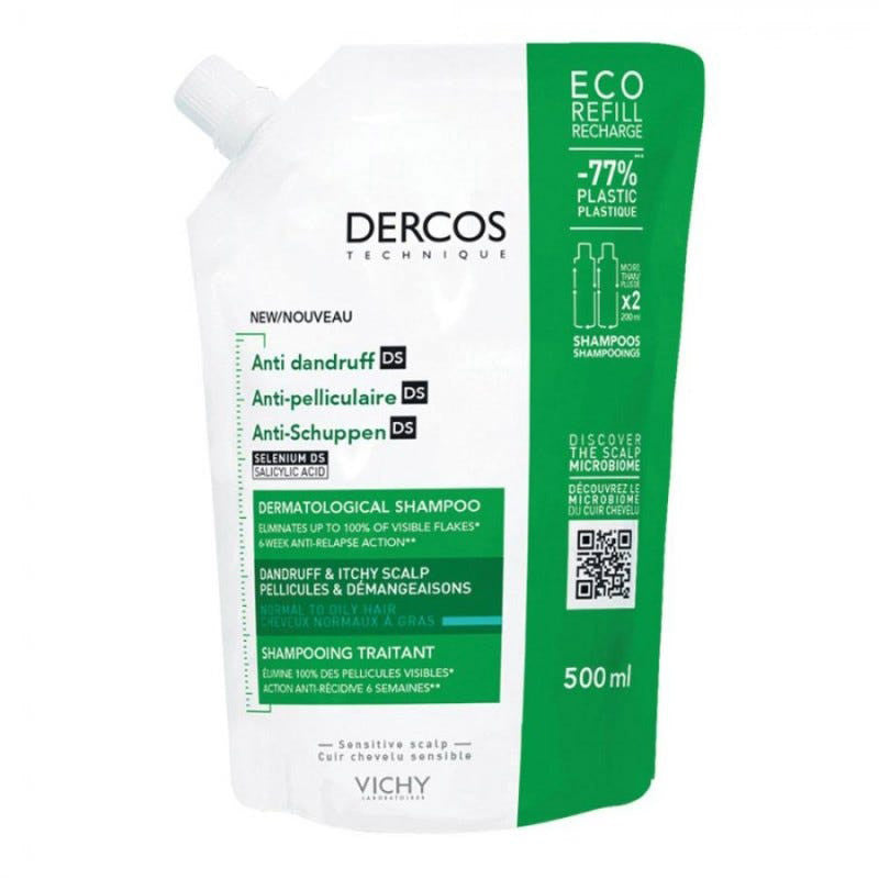 DERCOS RICARICA SHAMPOO ANTIFORFORA CAPELLI NORMALI E GRASSI 500ml