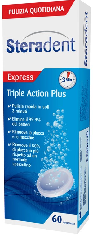 STERADENT TRIPLE ACT.PLUS  60CPR