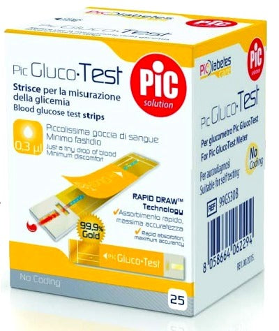 PIC GLUCOTEST          25STRISCE