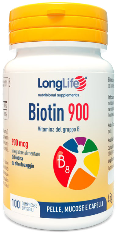 LONGLIFE BIOTIN 900MCG 100CPR