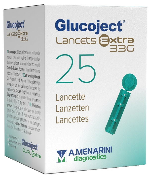 GLUCOJECT LANCETS EXTRA G33 25PZ