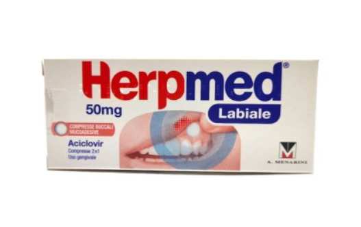 HERPMED LABIALE*2CPR BUCC 50MG