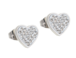 ORECCHINI CUORE CON STRASS CRISTALLI